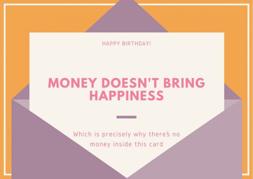 Birthday card with a funny text