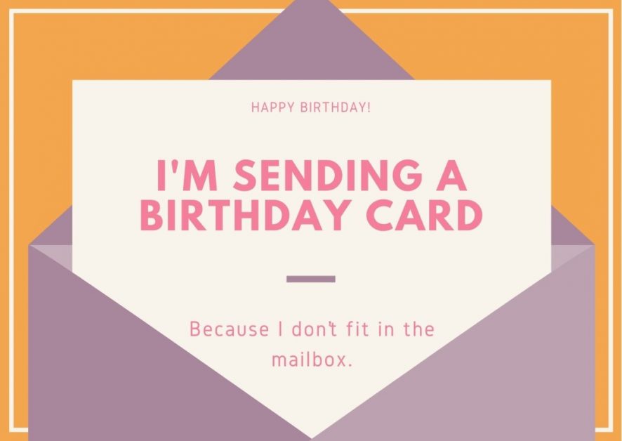 Birthday card with a funny message
