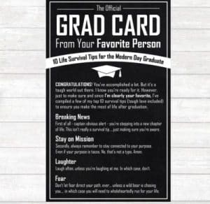 The official grad card from your favorite person, with funny graduation messages on it