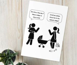 Funny baby quotes card about raising a child