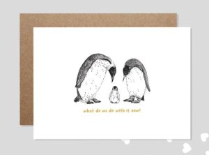 Cute baby card with penguins