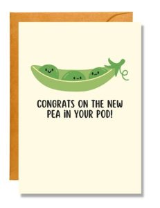 Baby card with pea pun