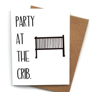 Funny baby crib card