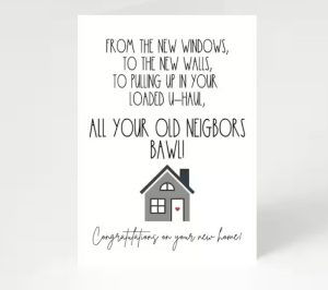 Funny new home quote card