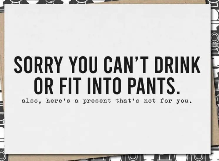 Funny pregnancy message card with "sorry"