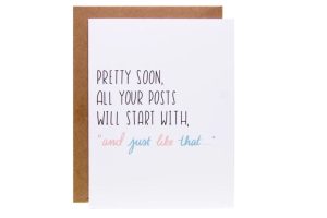 Funny pregnancy card about social media posts