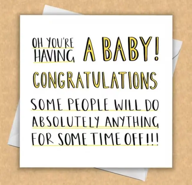 funny maternity leave message card