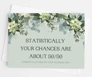 Funny 50/50 wedding card