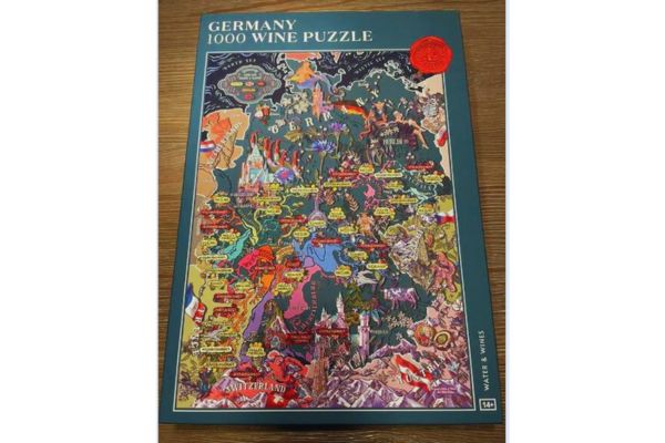 A jigsaw puzzle of wine and food in Germany