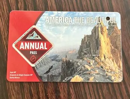 The annual national park pass card from The US
