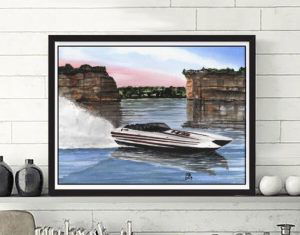 A handmade painting of someone's boat