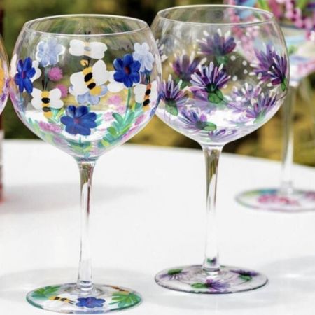 two colorul gin glasses