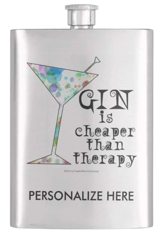 Flask with text