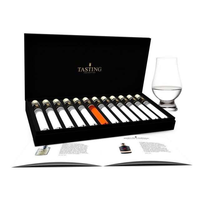 Box with bottles of gin