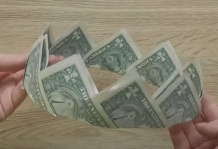 Crown made from 1 dollar bills