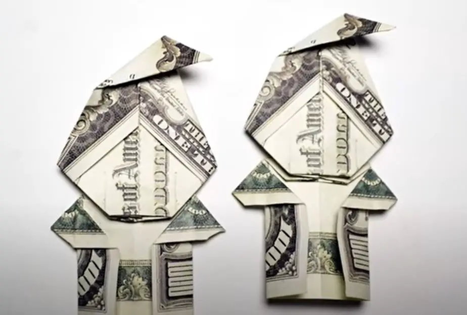 Two elves made from money