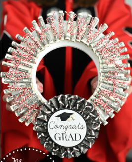 Wreath made from money for graduation