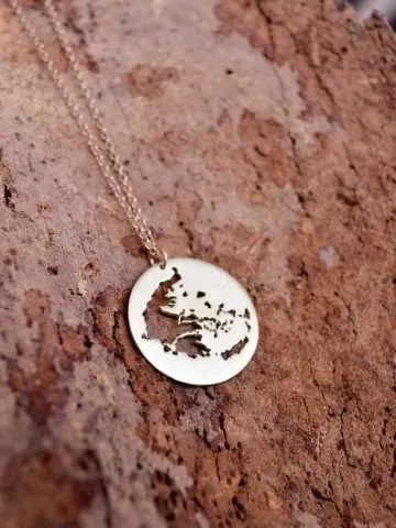 Necklace with a pendant of the map of Greece