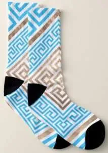 Socks with a geometrical design