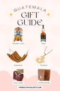 Guatemala gift guide with six photos of typical gifts and souvenirs from Guatemal