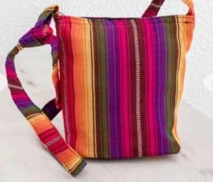 A colorful sling bag from Guatemala