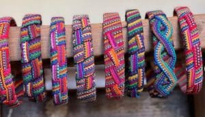 A collection of eight colorful hair bands