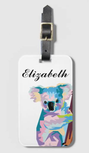 Luggage tag with koala