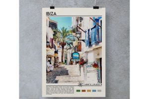 A Vintage travel poster of Ibiza