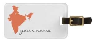 Luggage tag with map of India