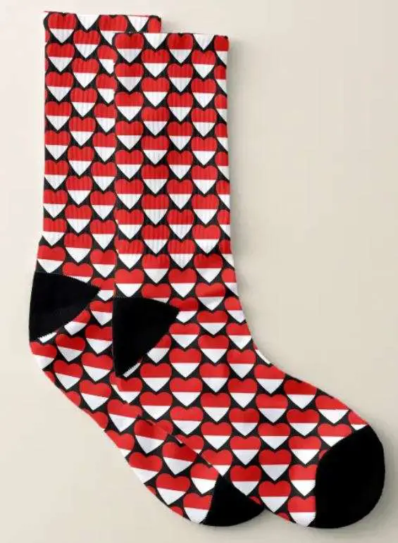 Sock with hearts