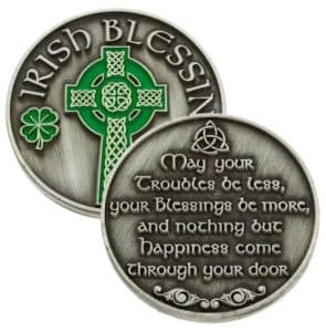 A coin withan Irish blessing