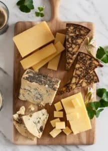 A cheese platter with cheese from Ireland