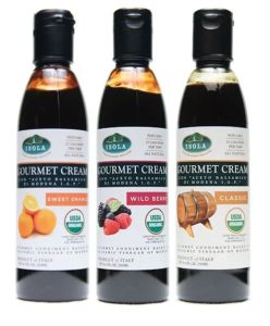 A set of three cream balsameco vinegar from Italy