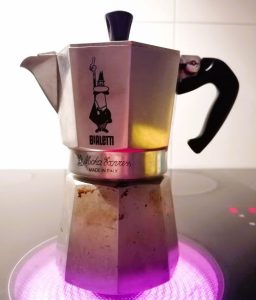A bialetti coffee maker from Italy