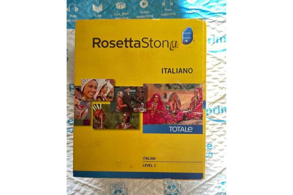 A package of Rosetta Stone Italian language course