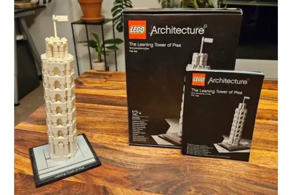 The Leaning Tower of Pisa made from LEGO