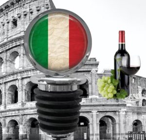 A wine stopper with the flag of Italy