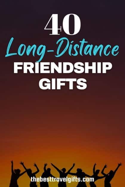 40 long-distance friendship gifts with a photo of a group of friends jumping in the air