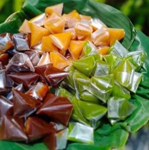 Dodol candy in three different colors