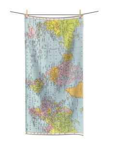 A towel with a map