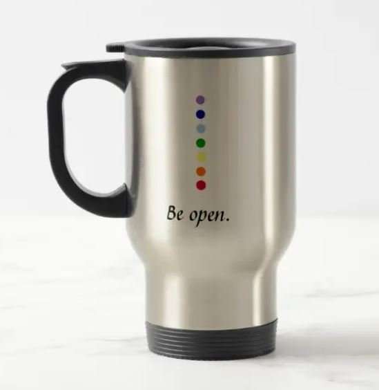 Travel mug with be open