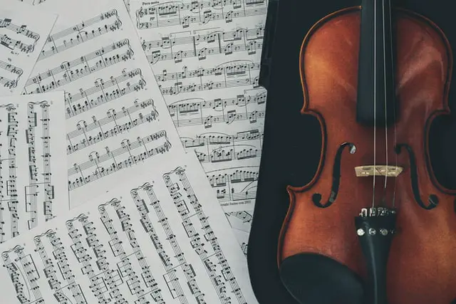 Violin with music