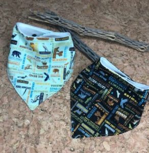 Two cloths with national park print for babies