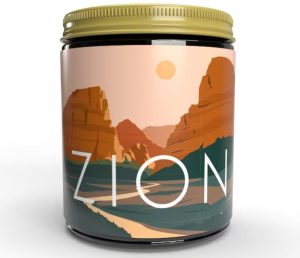 A candle with Zion national park