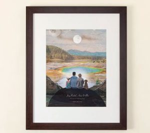 A poster of a people watching a view
