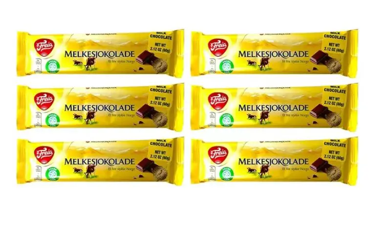A pack of six chocolate abrs from Norway