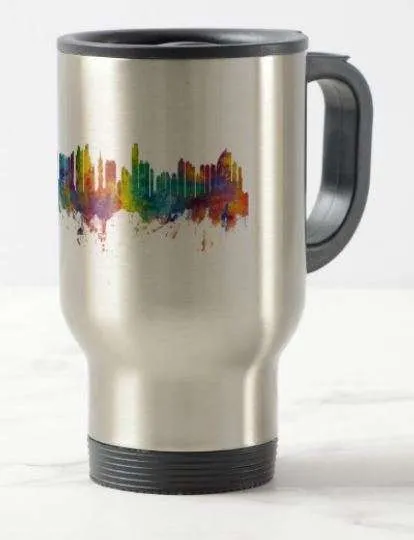 Travel mug with the skyline of Panama City