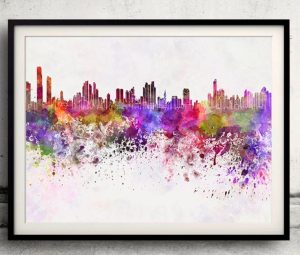 A poster of the skyline of Panama City
