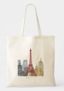 Bag with a print of the Eiffel tower