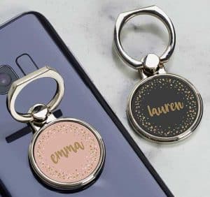 Phone ring holder with name